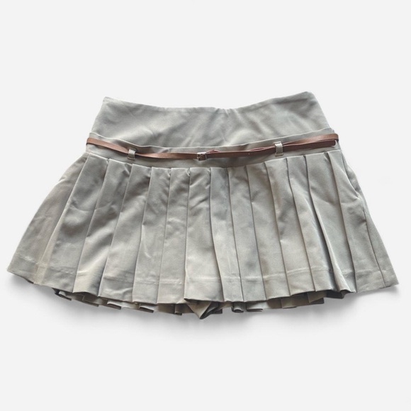 ZARA Pleated Mini Skirt with Belt - Picture 1 of 5